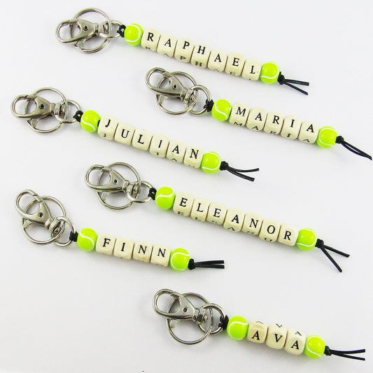 Tennis Name Bag Tag Keychain Team or Player Name You Choose!