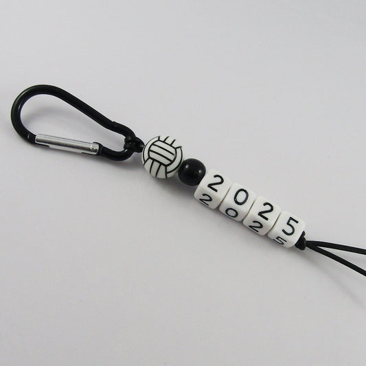 Netball 2025 Beaded Carabiner Bag Tag Keychain Keyring 150mm