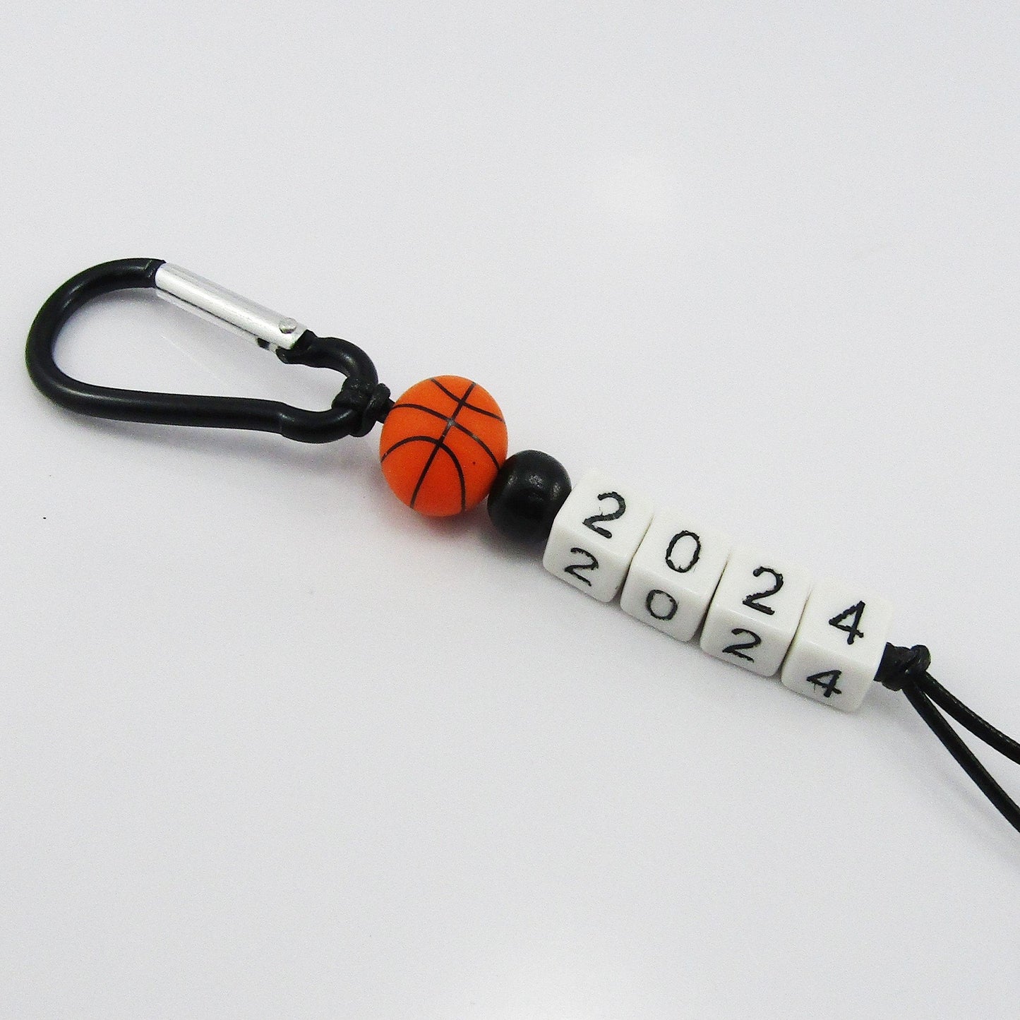 Basketball 2024 Beaded Carabiner Bag Tag Keychain Keyring 150mm