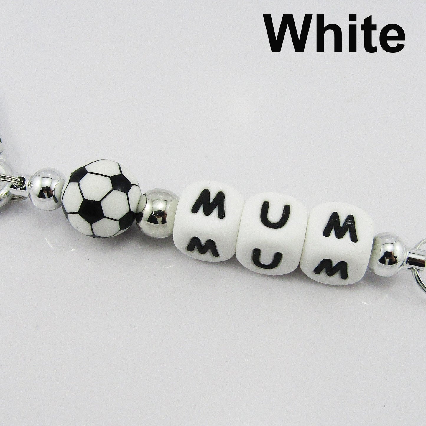 Soccer Mum Beaded Carabiner Bag Tag Keychain Keyring 140mm Select Colour