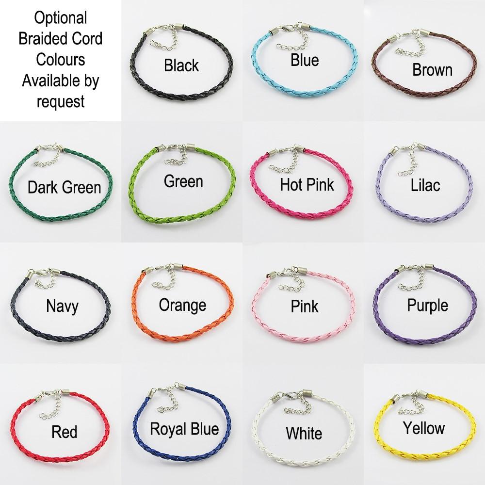 10 Player Set Netball 2024 Charm Bracelet Braided Cord Team Gifts Pick Colour