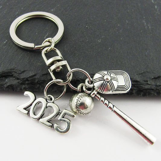 2025 BASEBALL SOFTBALL Cap Ball & Bat Charm Keychain 85mm Coach Gift Set of 10