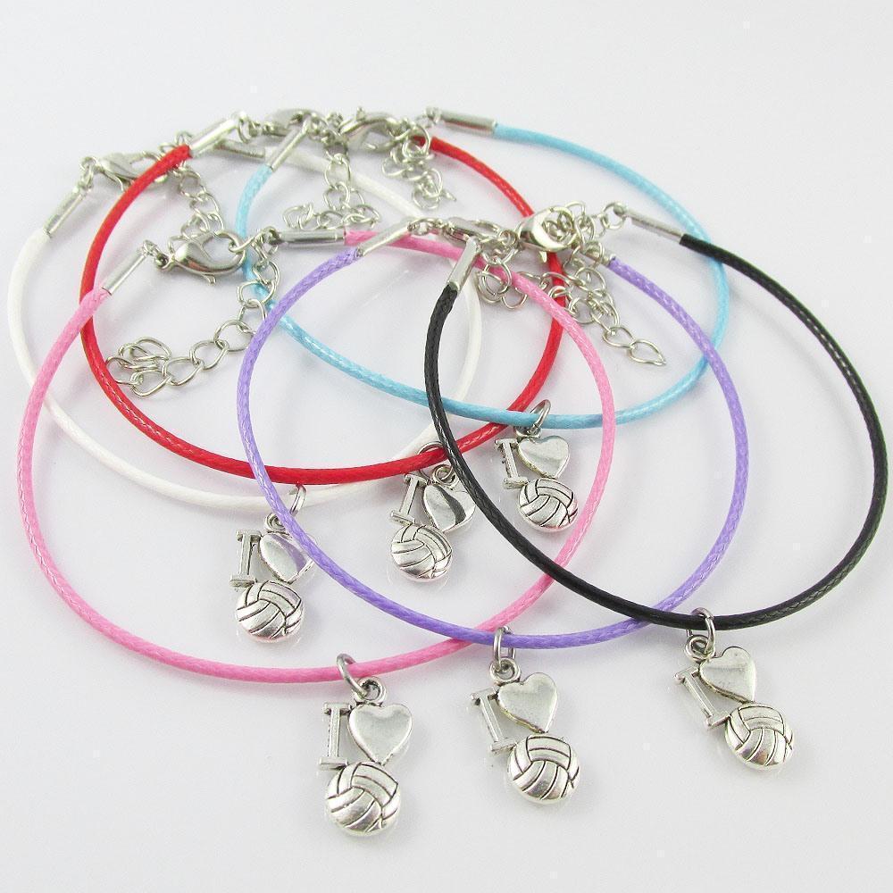 10 Player Set I Love Netball Charm Bracelet Sports Team Gift Select Colour