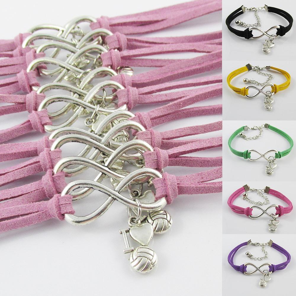 Team set of 15 Infinity Forever I Love Netball Charm Bracelet Gift Select Colour