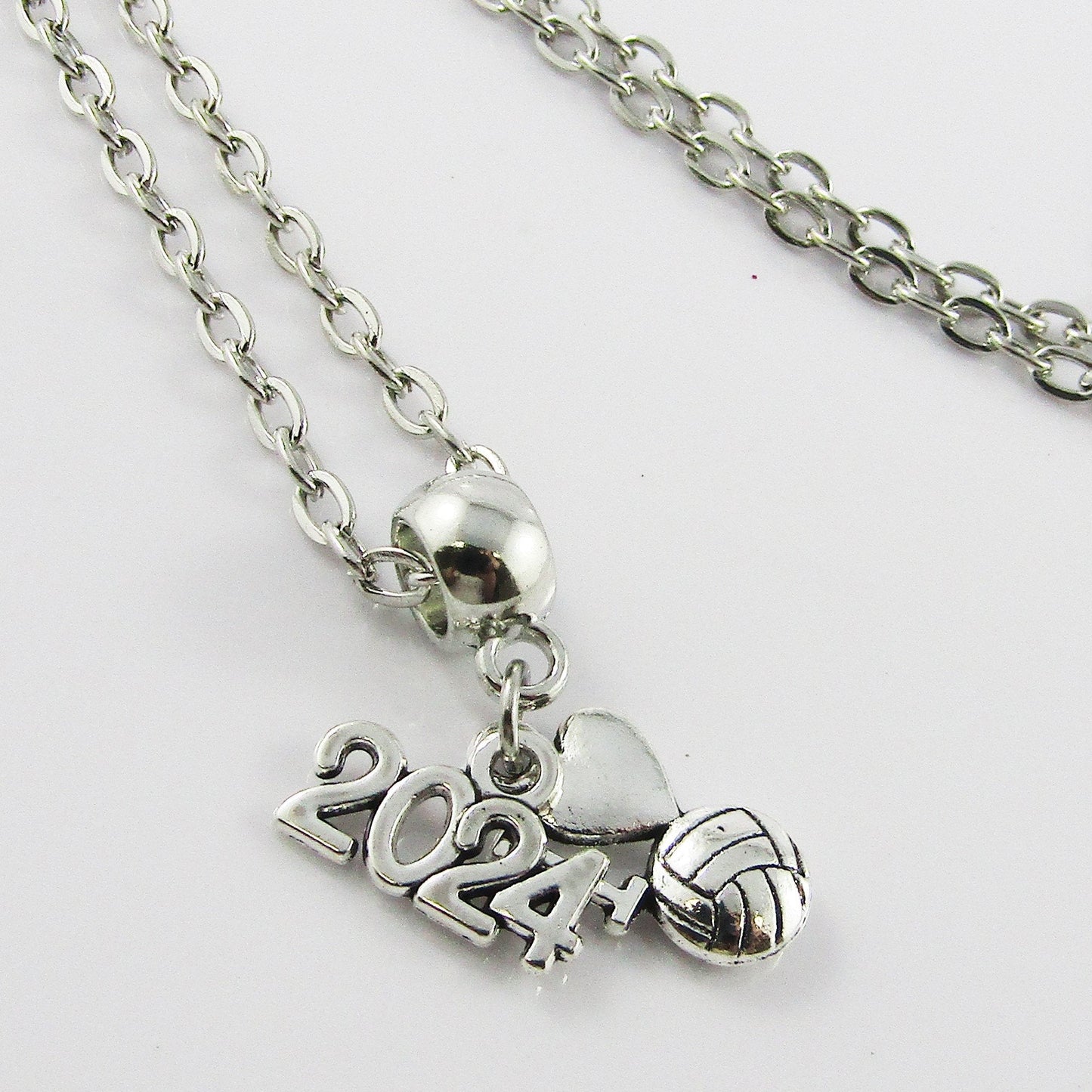 Set of 10 I Love Netball 2024 Charm Necklace Coach Sport Team End Of Season Gift