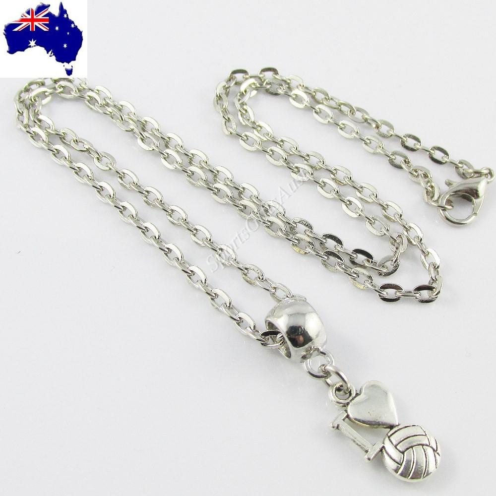 I Love Netball Charm Necklace 45cm Coach Sports Team End Of Season Gift