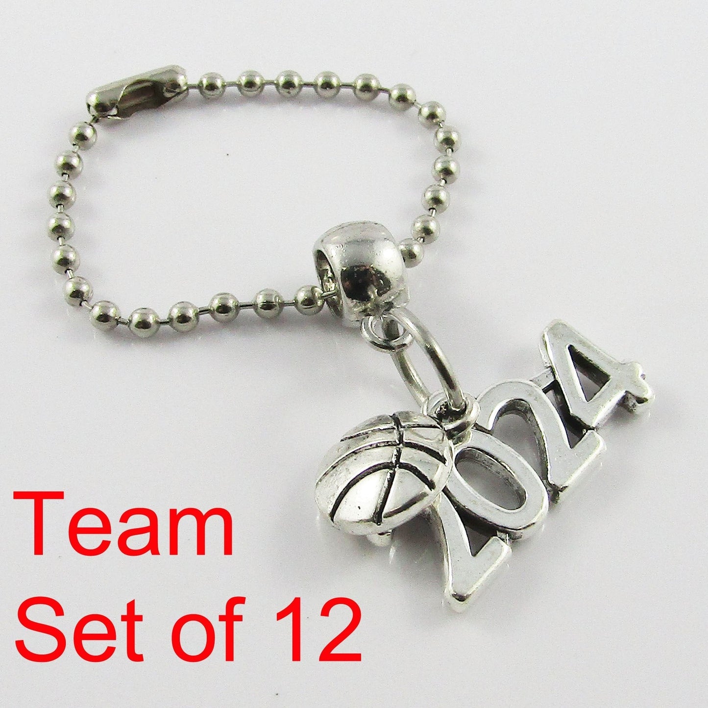 2024 Basketball Charm Bag Tag Zipper Pull Team Set of 12 End Of Season Gift