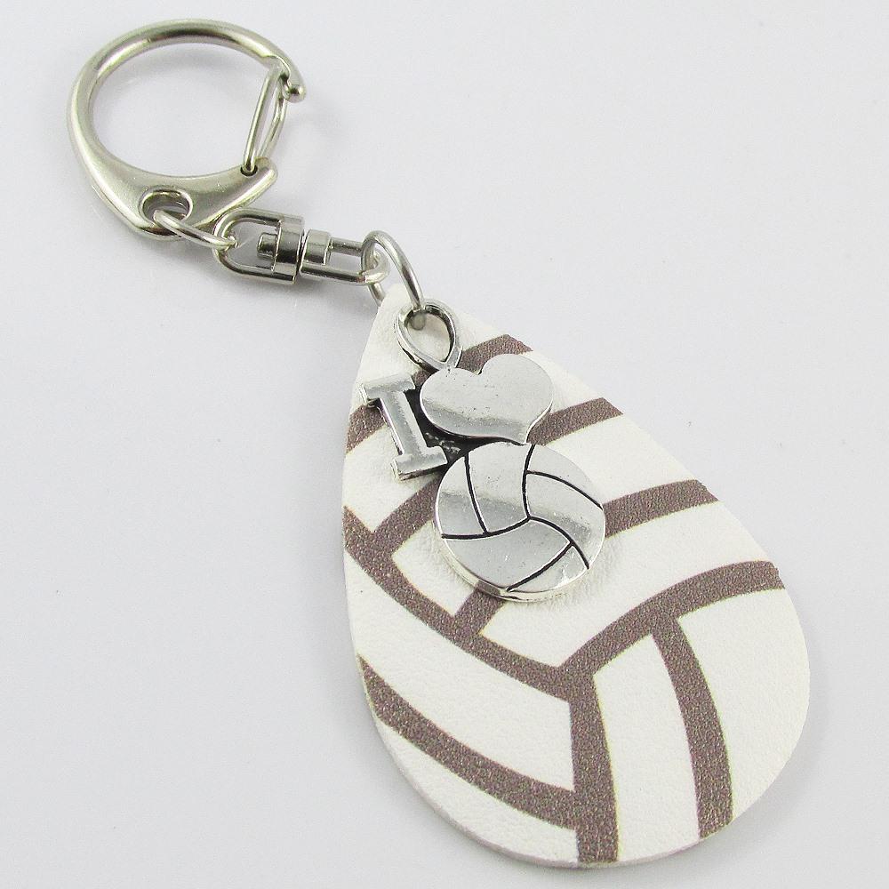 PU Leather Netball I Love Netball Charm Bag Tag Keyring 105mm Coach Team Gift