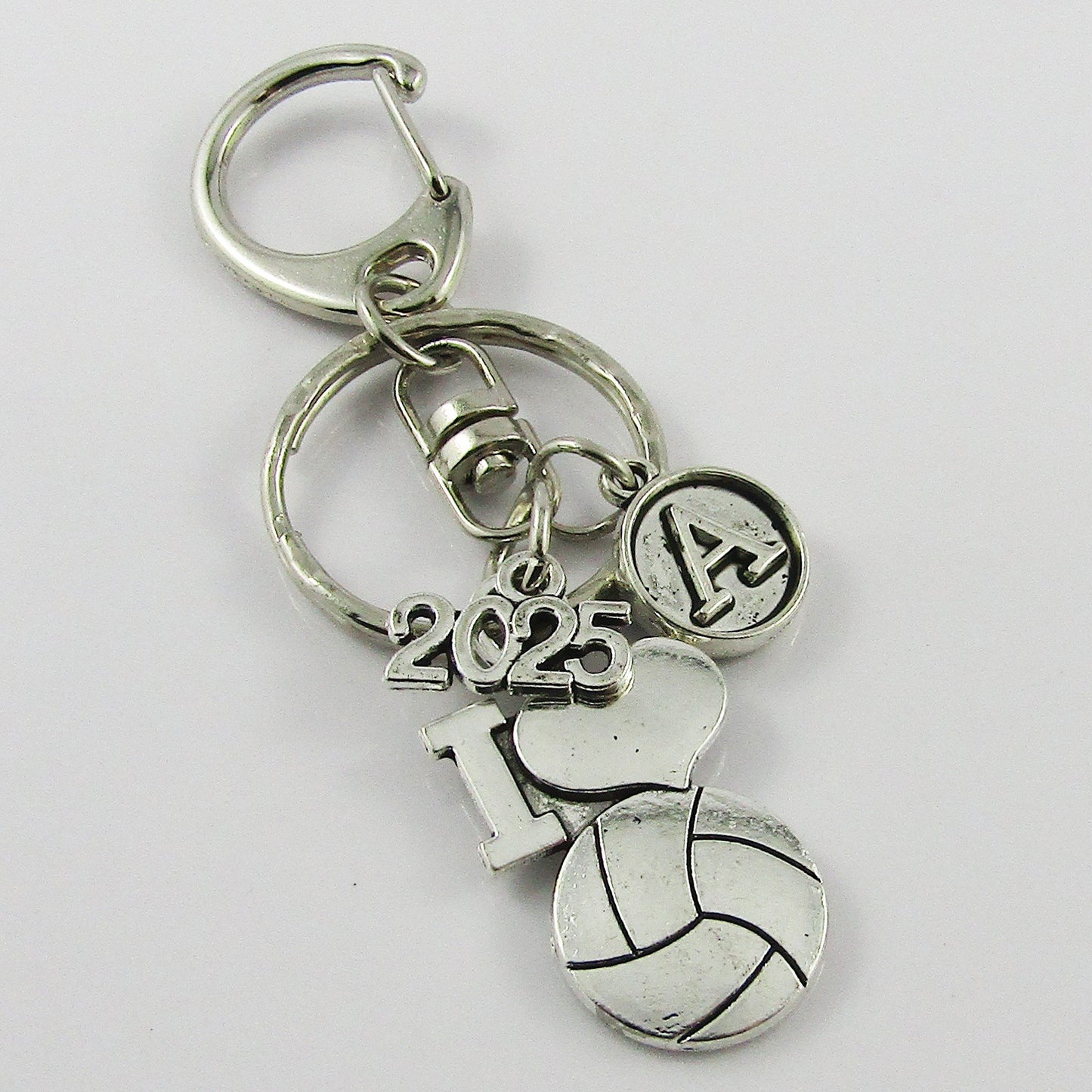 2025 I Love Netball Charm Keychain Bag Tag Personalised Team Gift Pick Initial