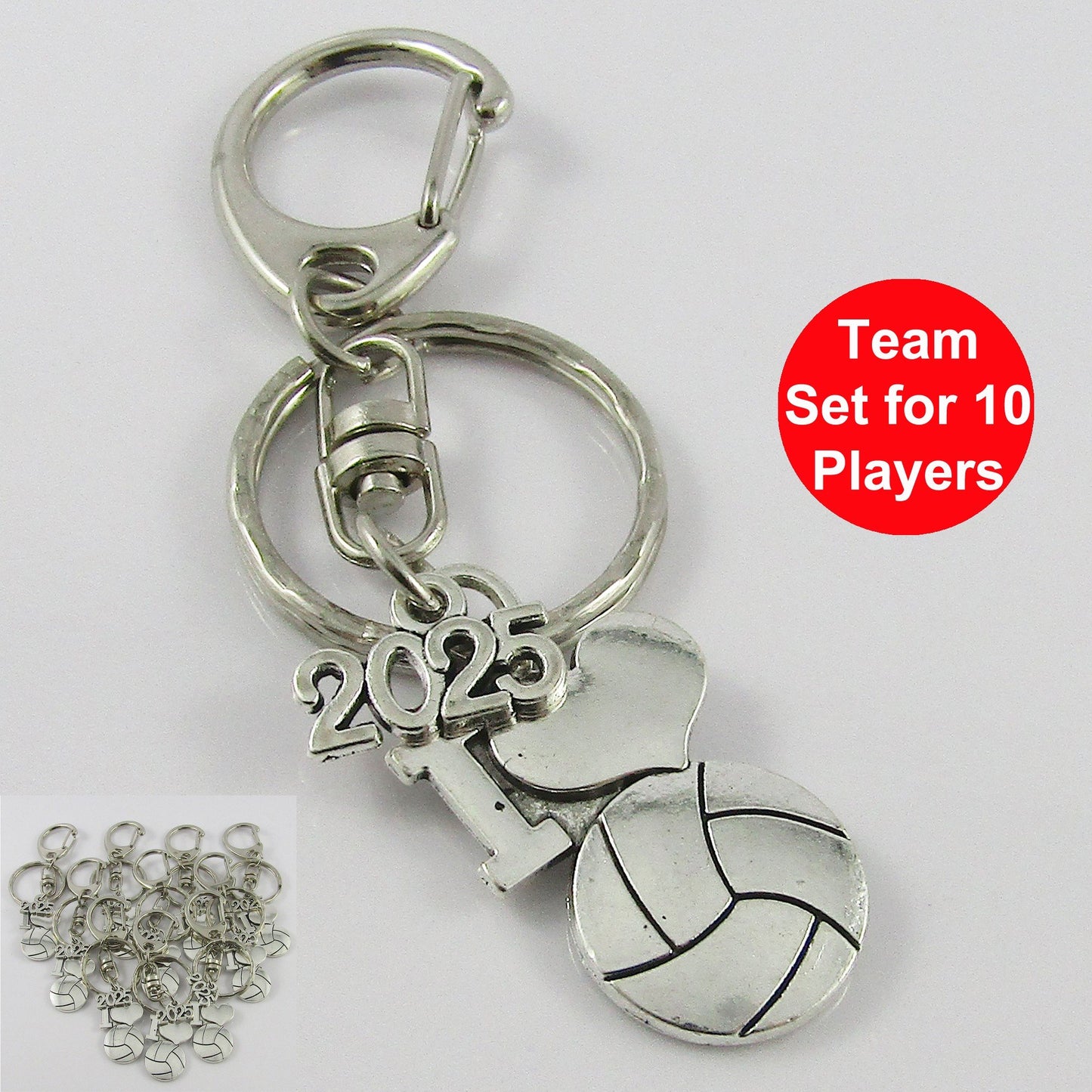 2025 I Love Netball Charm Keychain Bag Tag Team Set of 10 End Of Season Gift