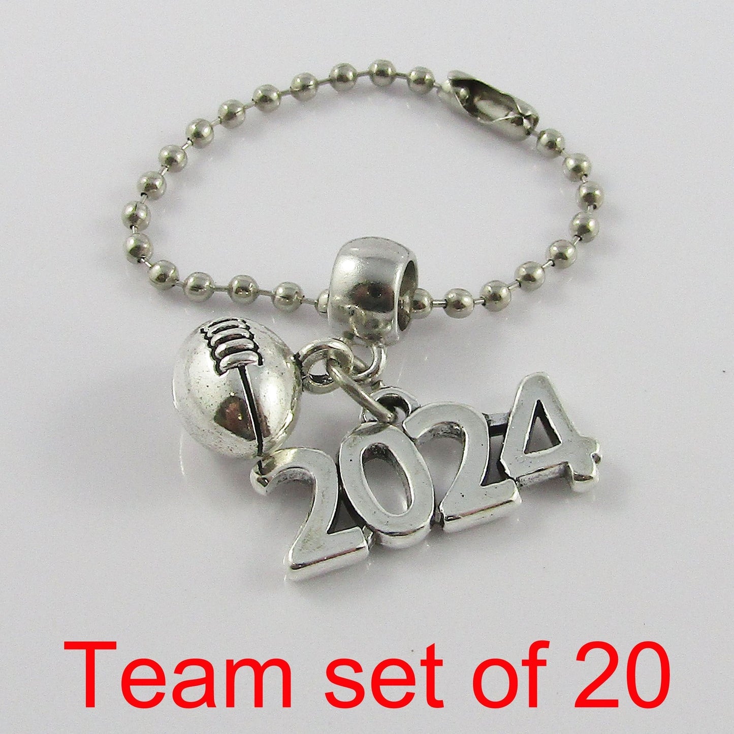 2024 3D Football Charm Bag Tag Zipper Pull Team Set of 20 End Of Season Gift