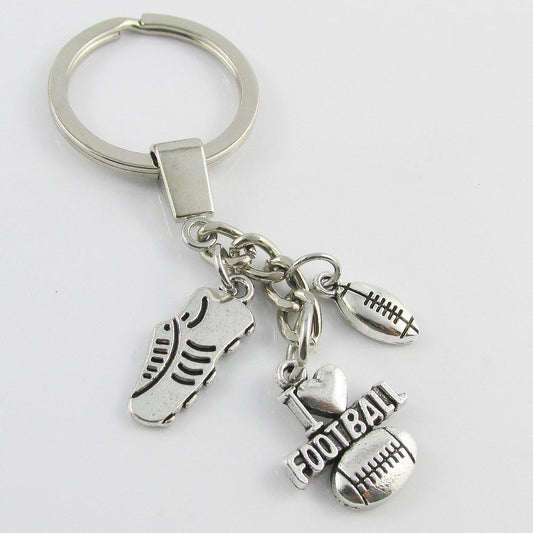 I Love Football Charm Keychain 90mm Coach Sports End Of Season Gift