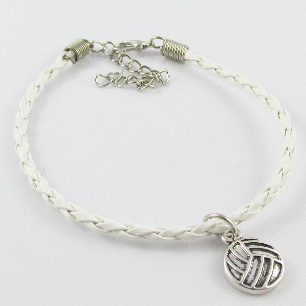 10 Player Set Netball Charm Bracelet Braided Cord Team Gifts Pick Colour