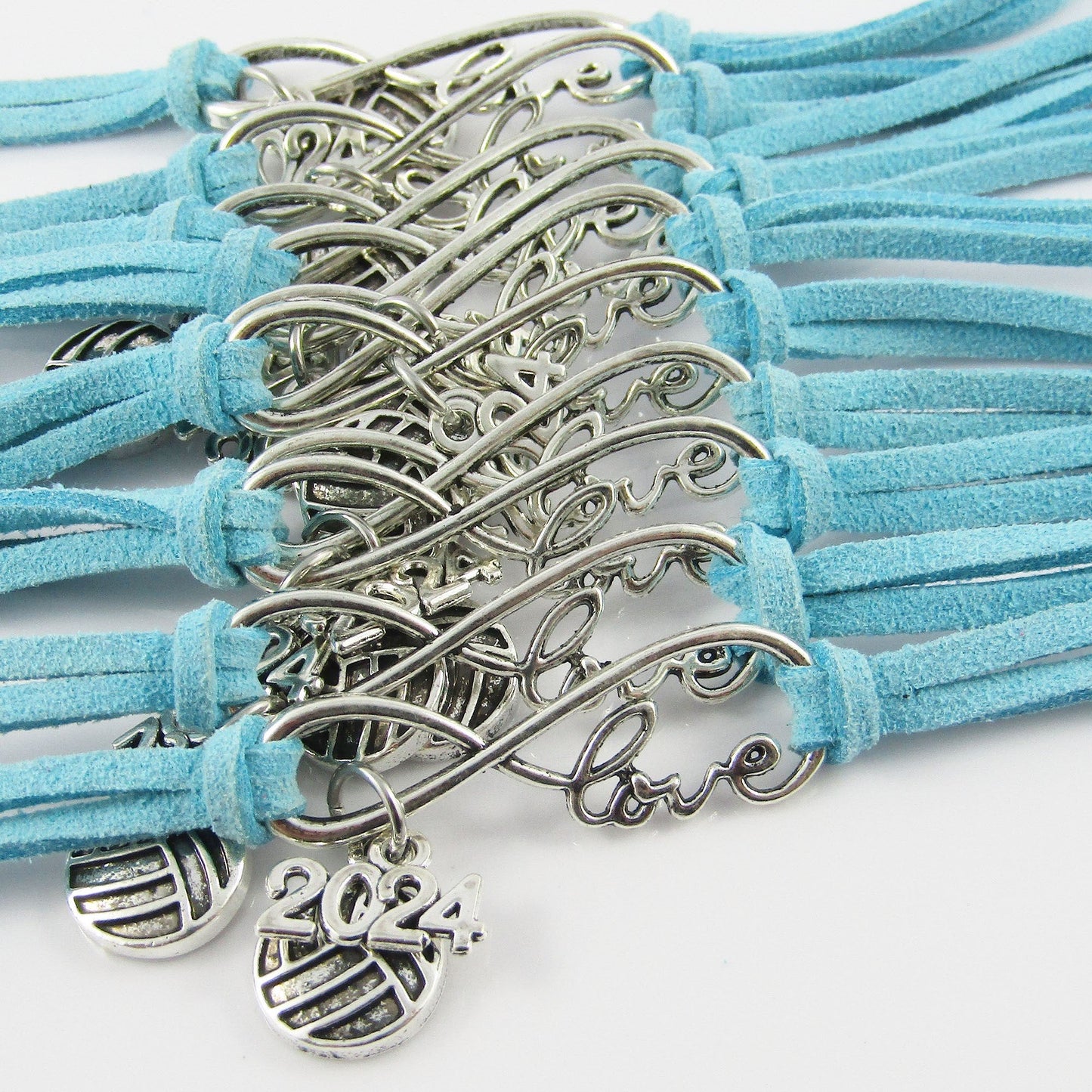 10 Player Set Infinity Love 2024 Netball Charm Bracelet Sport Gift Pick Colour