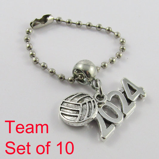 2024 Netball Charm Bag Tag Zipper Pull Team Set of 10 End Of Season Gift