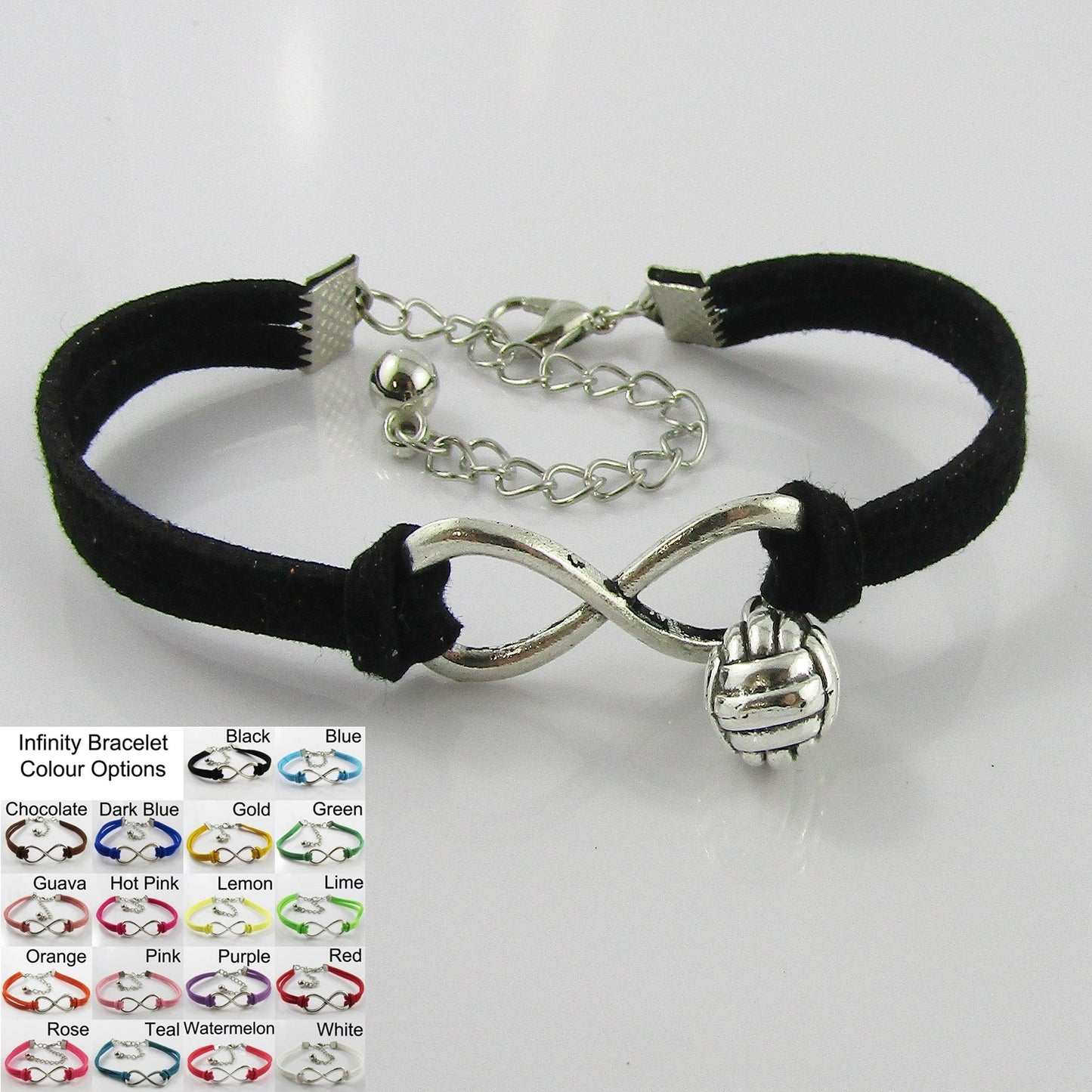 Infinity 3D Netball Charm Bracelets Sports Player Coach Gift Select Colour