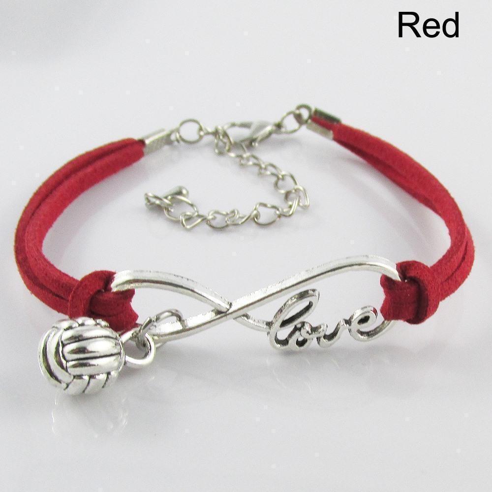 10 Player Set Infinity Love 3D NETBALL Charm Bracelet Sport TeamGift Pick Colour