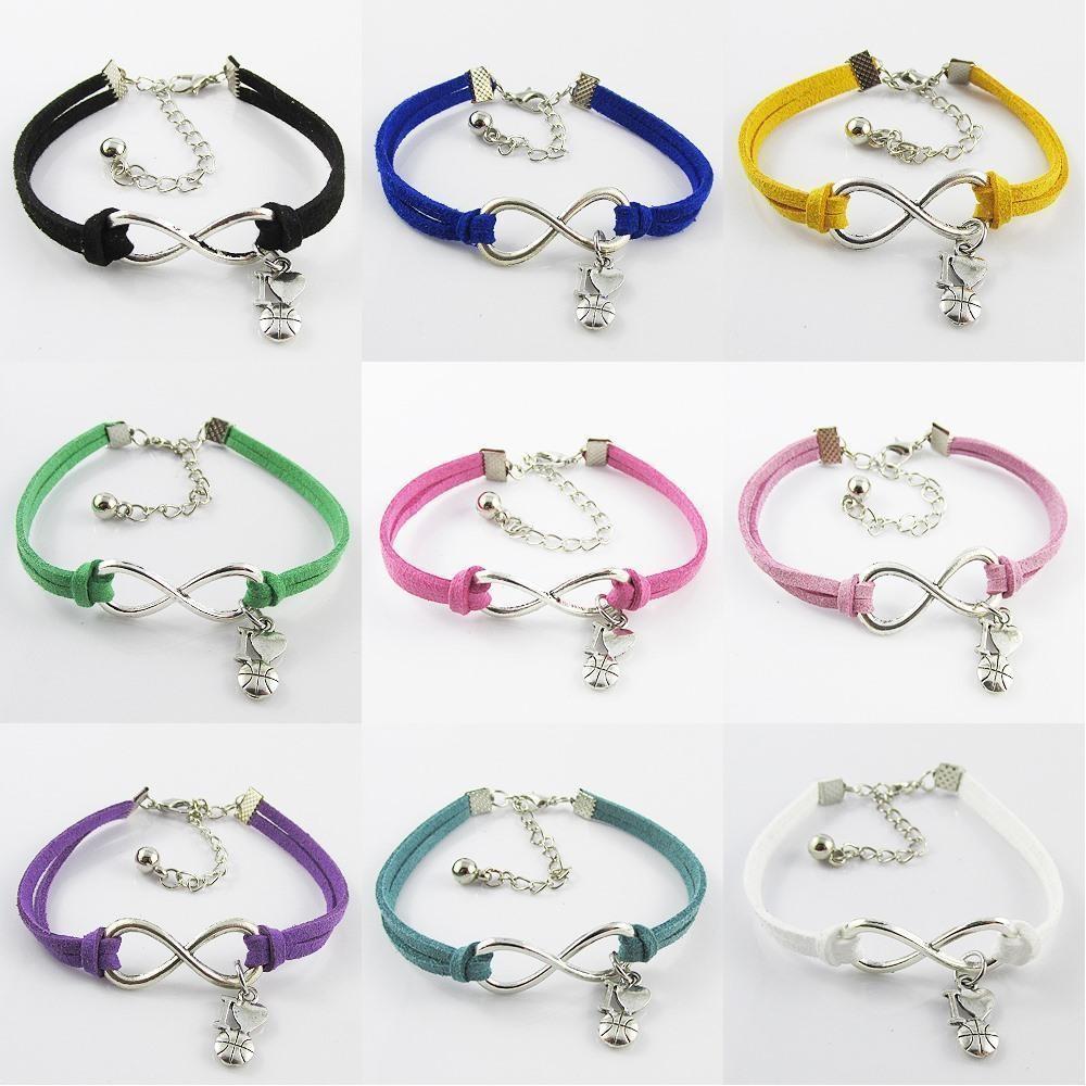 Team Set of 10 Infinity Forever I Love Basketball Charm Bracelet Team Coach Gift