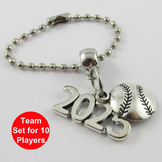 2025 Softball Charm Bag Tag Zipper Pull Team Set of 10 End Of Season Gift