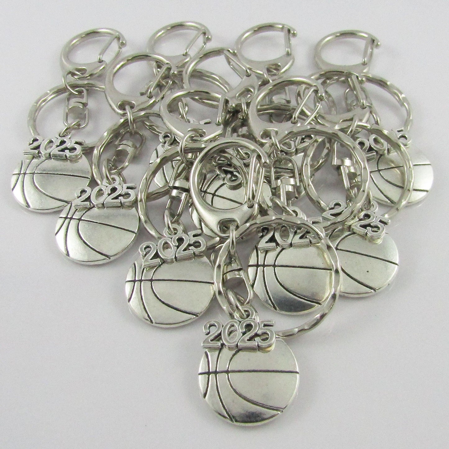 Team Set of 14 BASKETBALL 2025 Charm Keychain Coach Sports End Of Season Gift