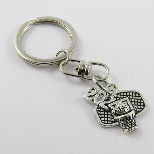 BASKETBALL Hoop 2024 Charm Keychain Coach Sports Season End Gift