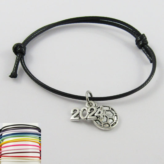 2024 SOCCER Charm Bracelet Adjustable Unisex Sports Team Gift Pick Colour