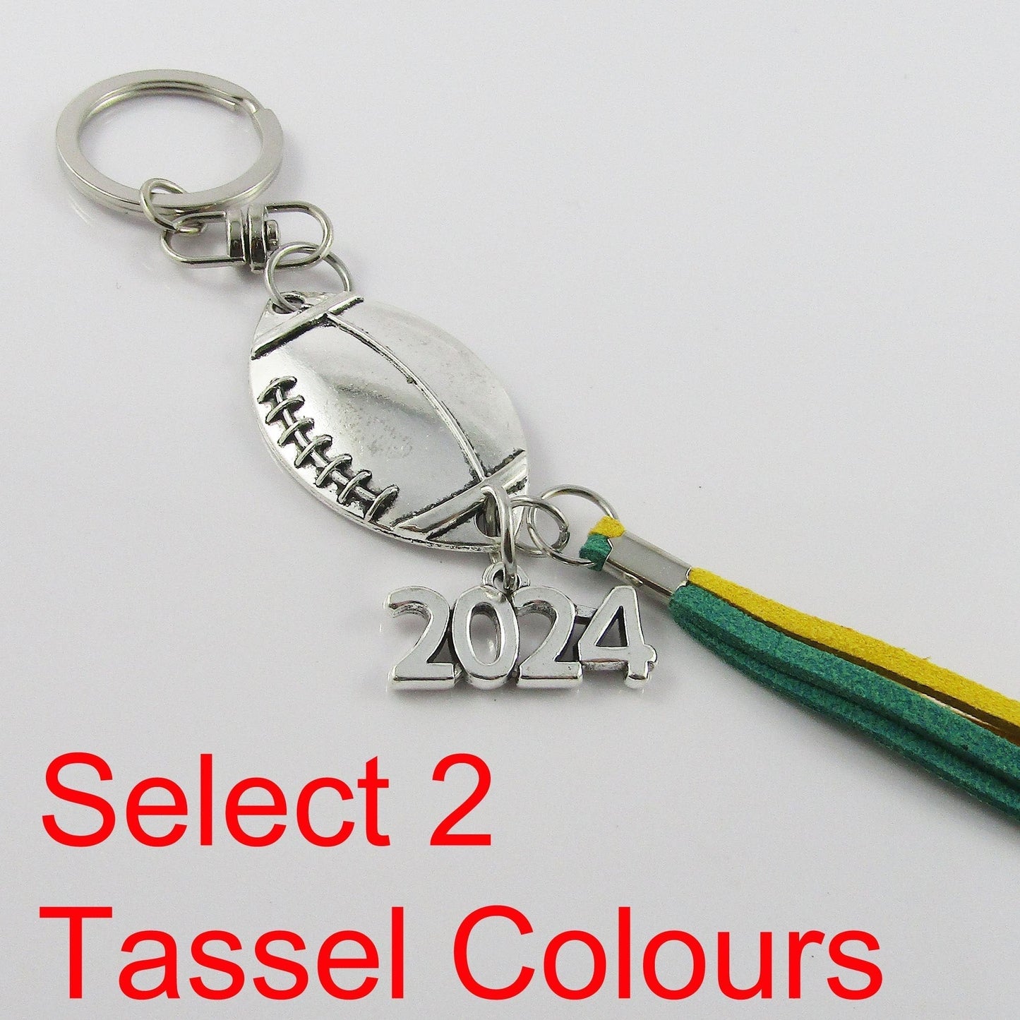 2024 Football Charm Keychain Bag Tag Coach Sports Gift Select Tassel Colours