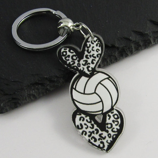 Love Hearts Netball Charm Bag Tag Keychain Sports Coach End Of Season Gift