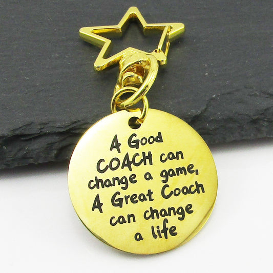 Sports Good Coach Great Coach Keychain Lanyard Clipon Keepsake End Season Gift