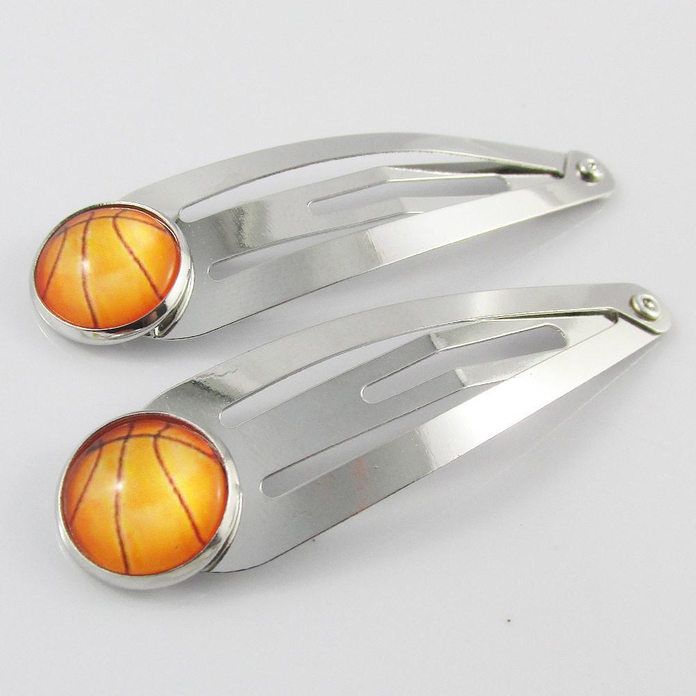 2pce Sport Hair Snap Clip Select Baseball Basketball Softball or Netball