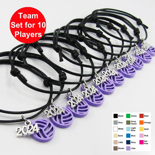 10 Player 2024 One Size Fits All NETBALL Bracelet with choice of Netball colour