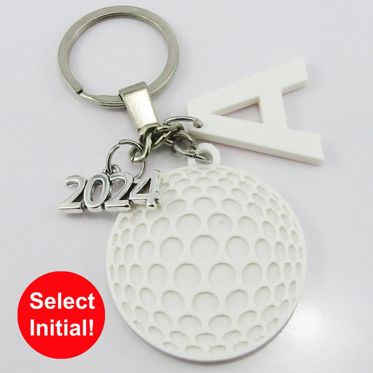 Personalised 2024 Golf Ball Charm Keychain 115mm Coach Sport Gift Select Initial