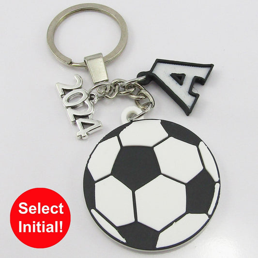 Personalised 2024 Soccer Ball Charm Keychain 115mm Sports Gift Select Initial