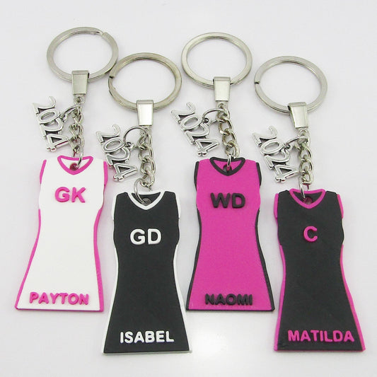 Personalised 2024 Netball Jersey Dress select Colours Name and Position