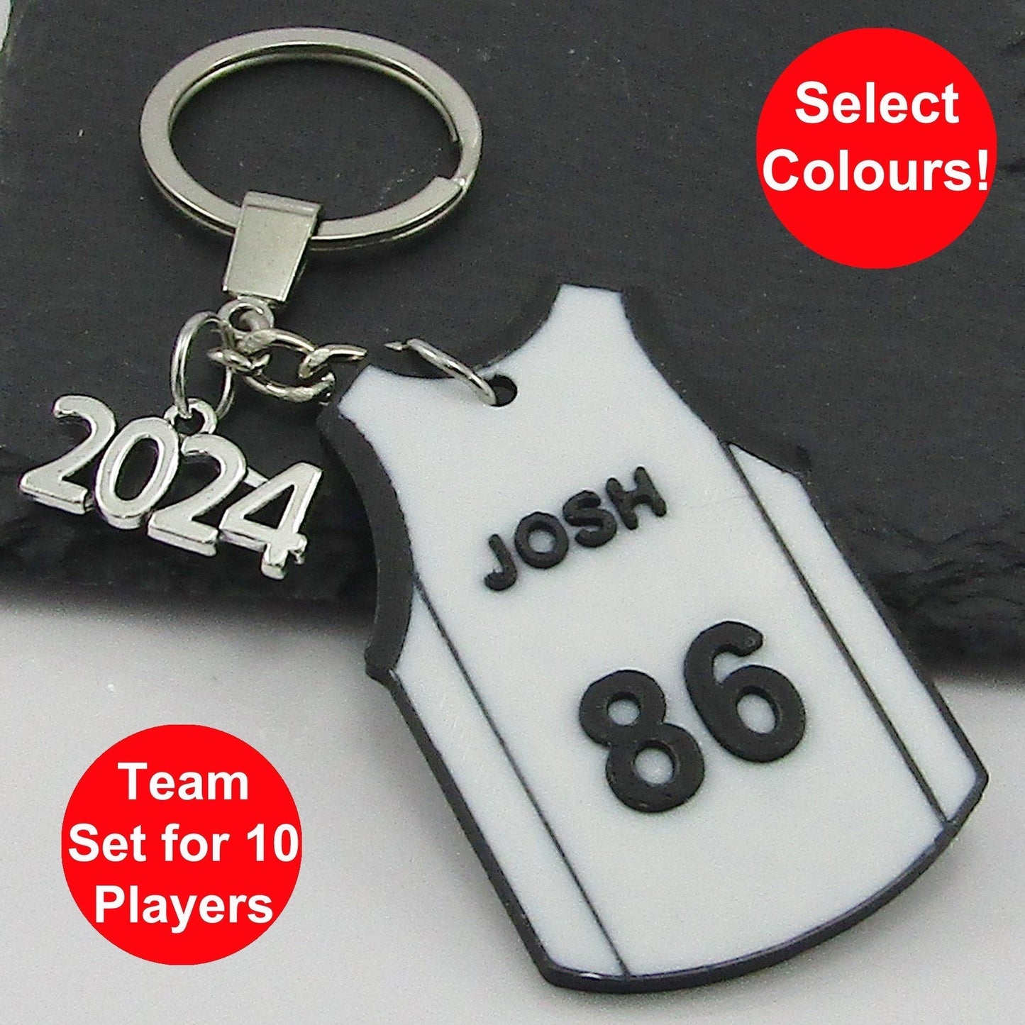 Set of 10 Personalised 2024 Basketball Jersey Singlet pick Colour Name Number