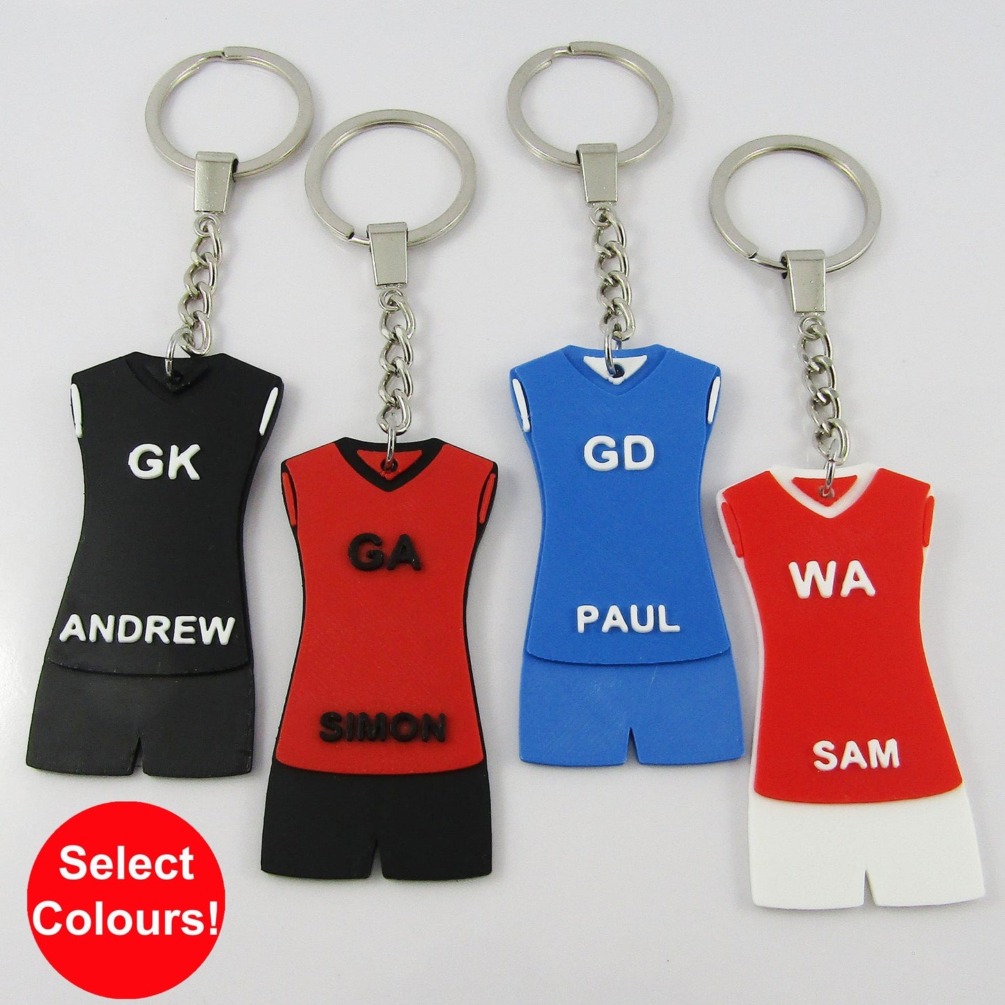 Set of 10 Personalised Mens Netball Jersey Short select Colour Name and Position