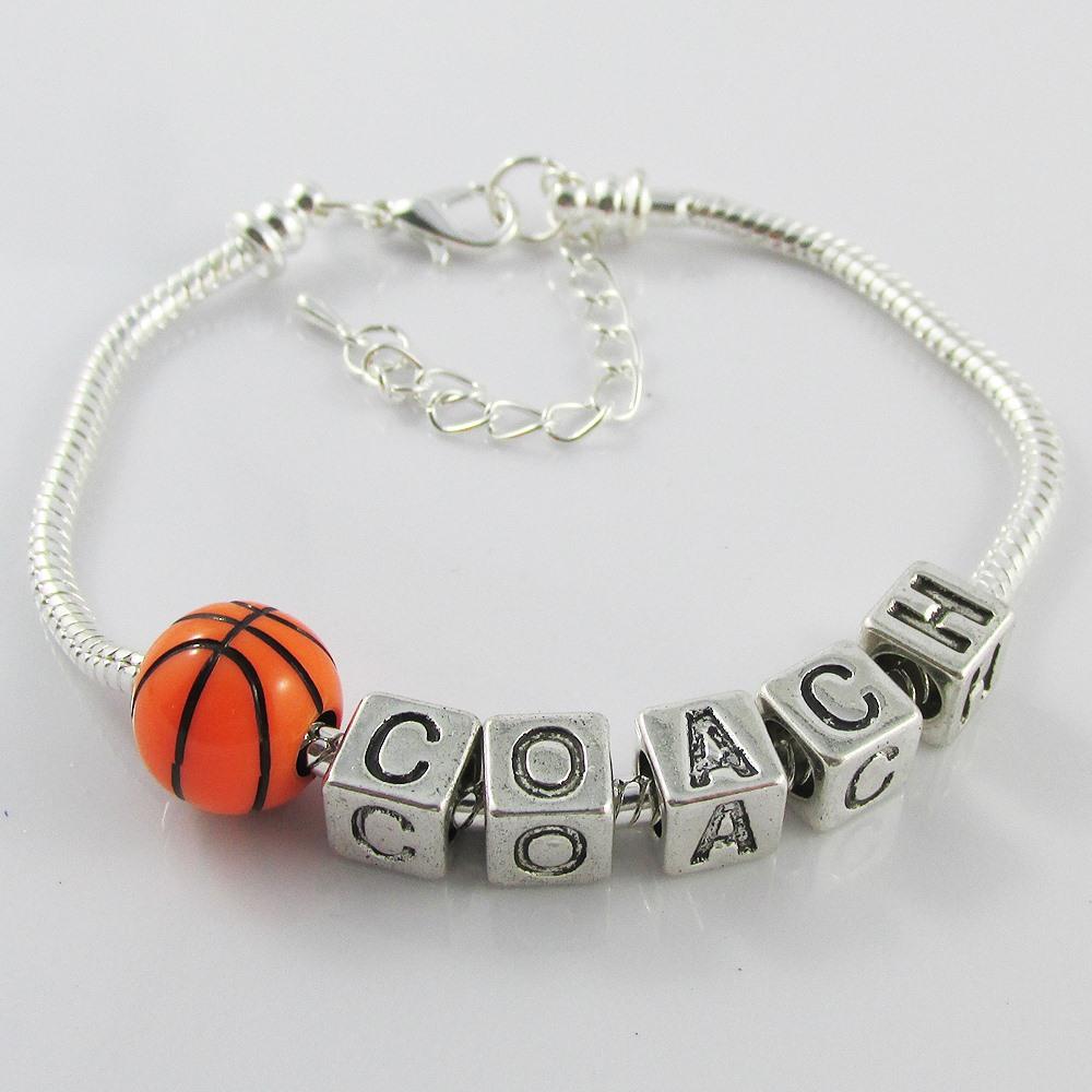 Sport Coach Charm Bracelet 20cm Pick Baseball Basketball Football Netball Tennis