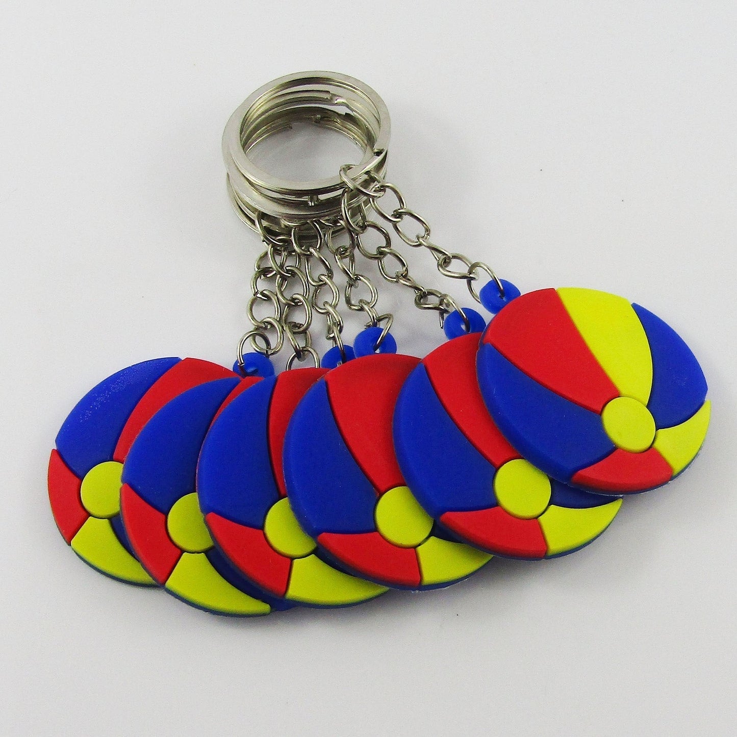 6pcs Beach Ball Pool Party Loot Bag Favour PVC Sport Keychain Keyring