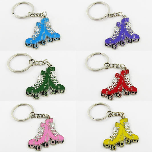 Retro Rollerskates Keychain Keyring Bag Charm 105mm Sports Gift Select Colour