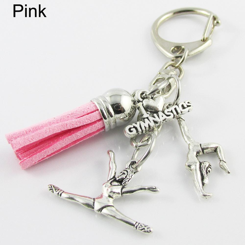 I Love Gymnastics Charm Bag Tag Tassel 85mm Coach Squad Sport Gift Select Colour