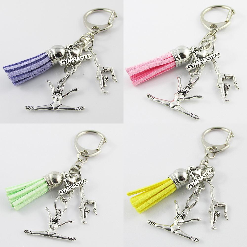 I Love Gymnastics Charm Bag Tag Tassel 85mm Coach Squad Sport Gift Select Colour