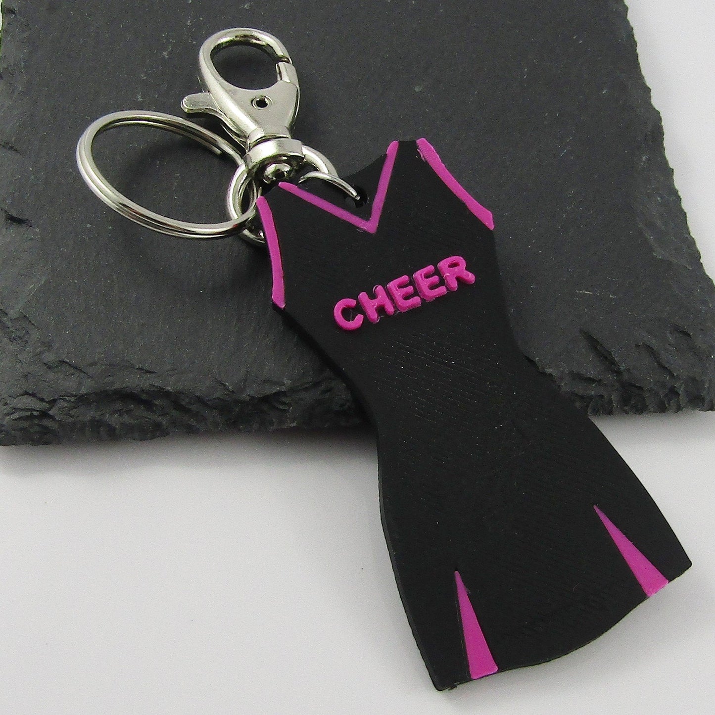 Personalised Cheerleading Dress Keychain select Colours and Name