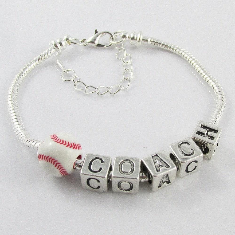 Sport Coach Charm Bracelet 20cm Pick Baseball Basketball Football Netball Tennis