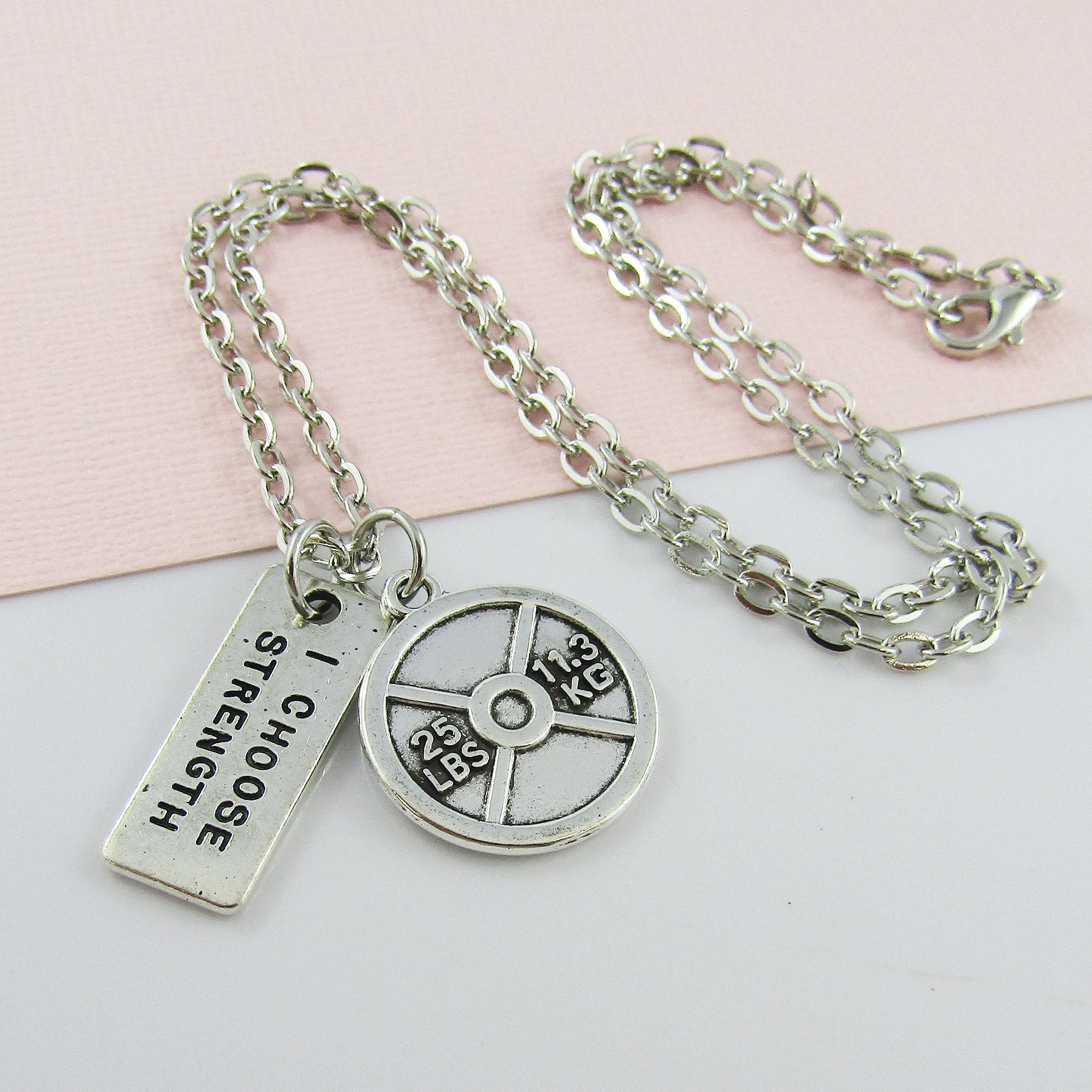 Gym on sale plate necklace